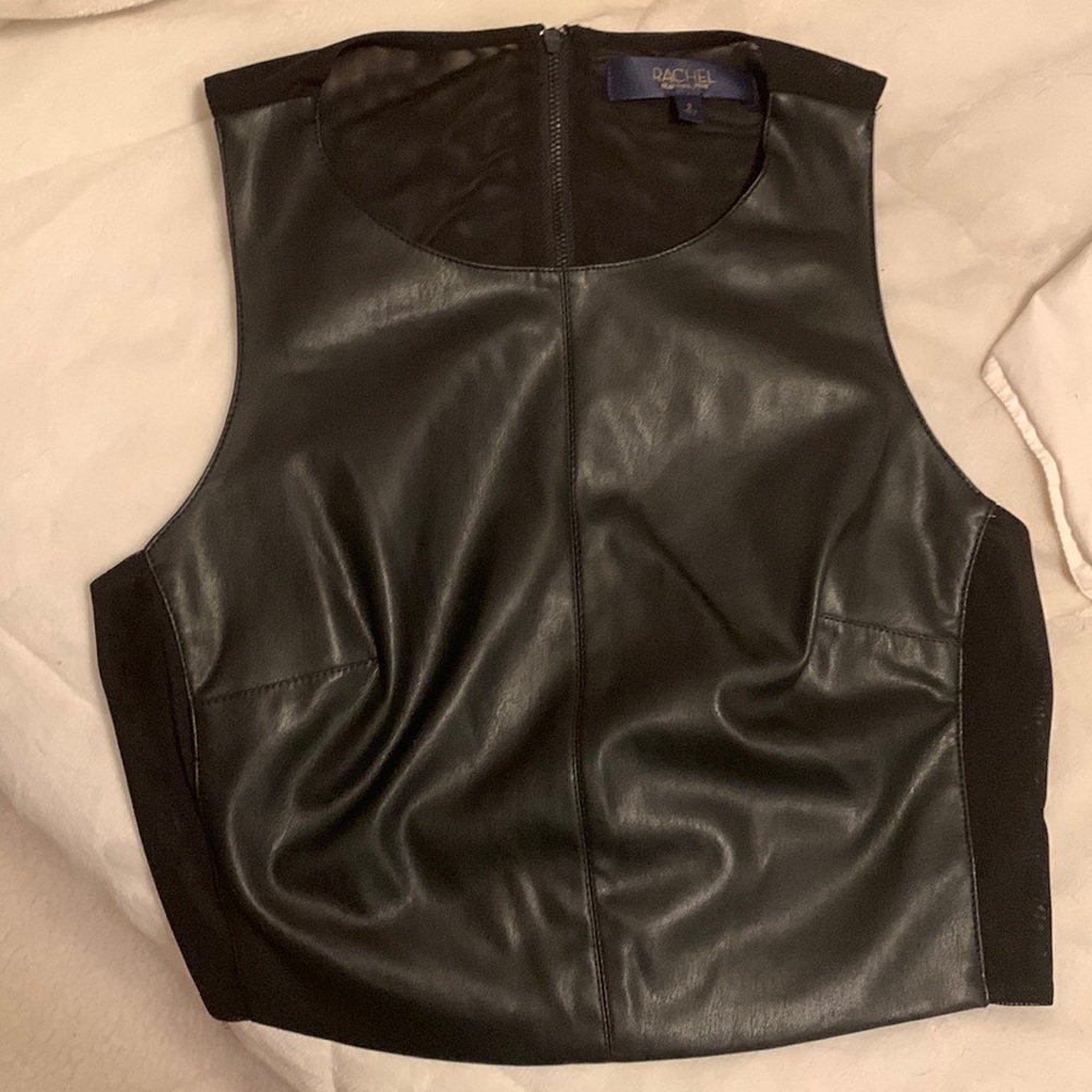 rachel roy Pleather crop top size 2